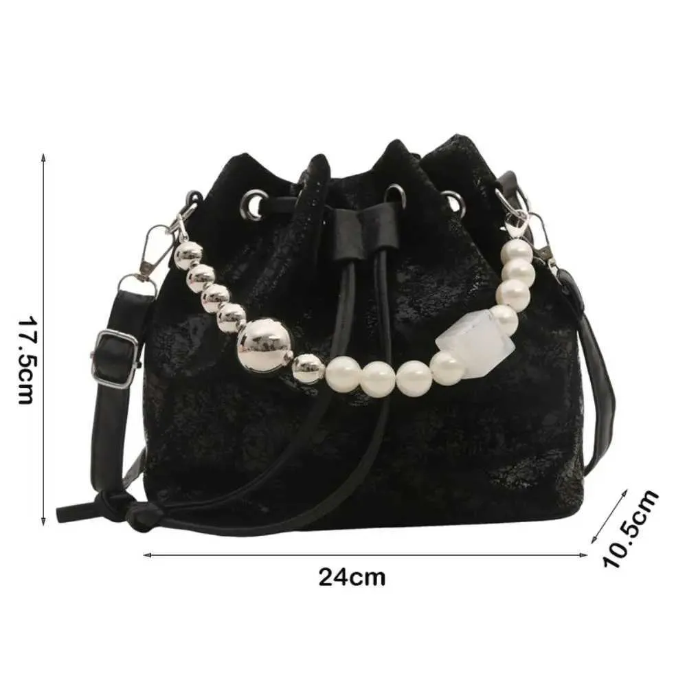 New Casual PU Cross Body Bead Handle Adjustable Strap Single Shoulder Bag Belt Drstring Design Durable Lady Ba241214_voghion.com