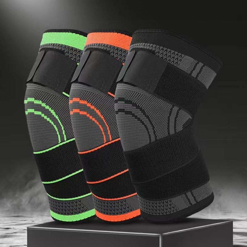 Knitted tie sports with black wrapping pressure for cycg, basketball, fiess, running, and women's knee pads_voghion.com