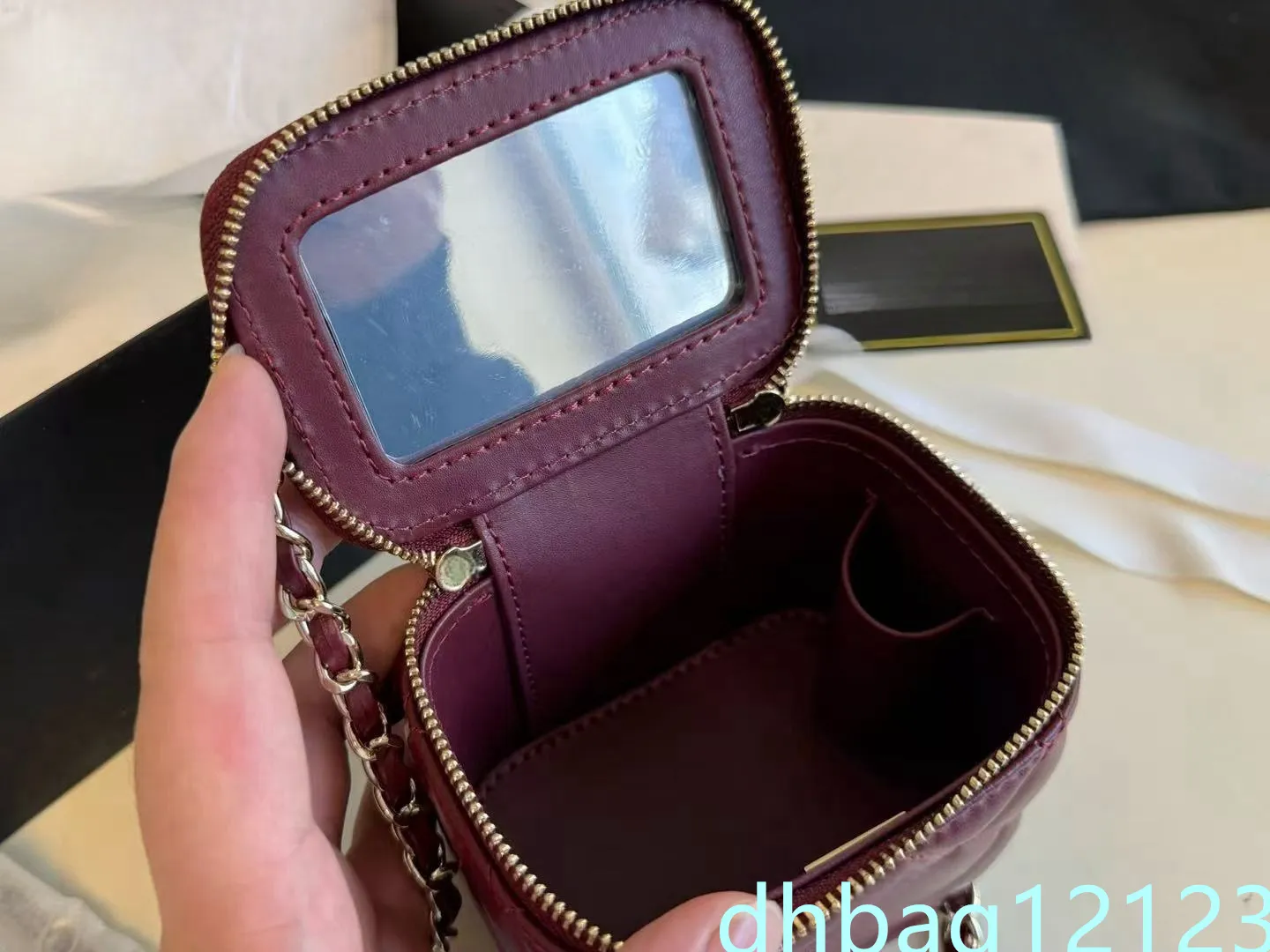 Caixa de Designer de Senhoras com Alça Superior Almofadas de Enchimento Corrente Diagonal Ombro Maquiagem Caid Batom Suporte Mini Alta Qualidade_voghion.com