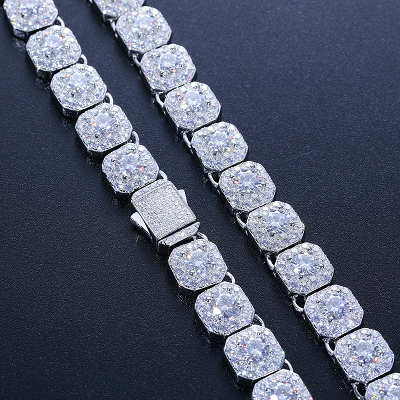 Moissanite Diamond Tennis Chain Necklace For Men And Women_voghion.com