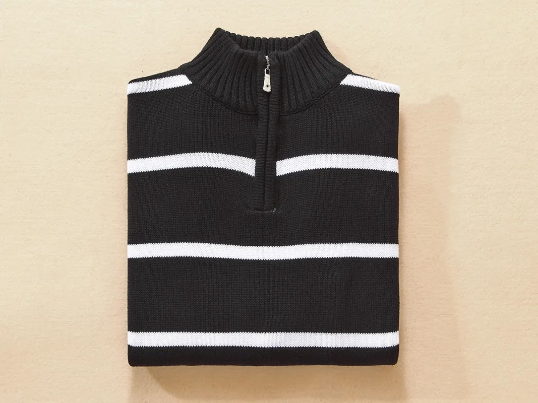 Maglione polo invernale da uomo 2024, in pile, spesso, con mezza cerniera, collo alto, caldo, aderente, casual_voghion.com
