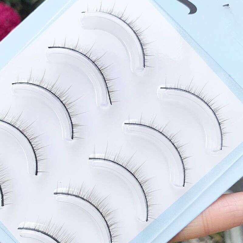 Female False Natural Nude Makeup Crossover Stiff Stem Coffee Color Upper Lashes_voghion.com
