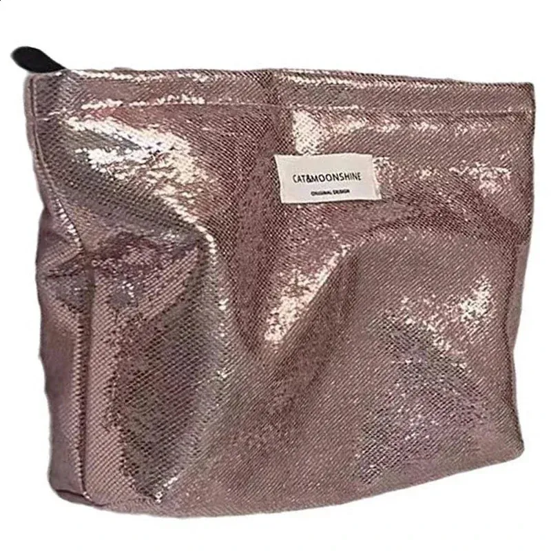 Velkokapacitní dámská make-up taška dámská cestovní kosmetická toaletní taška úložný pouzdro kabelka módní přenosná brilantní make_voghion.com