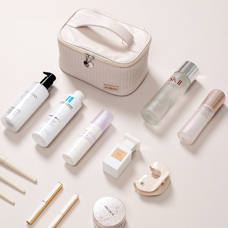 Neu Kuchen Make-Up PU Leder Große Kapazität Wasserdichte Tasche Handheld Cosmetic Organizer_voghion.com