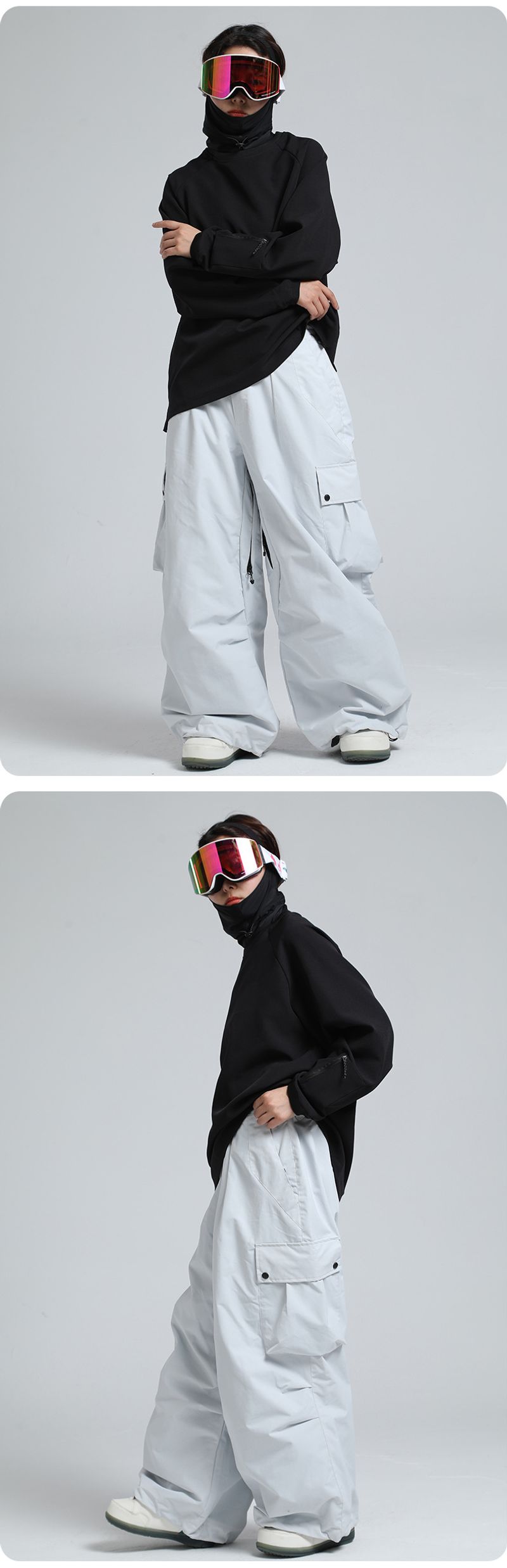 Neue winter im freien lose taille schutz ski frauen wasserdichte warme Amerikanischen professionelle snowboard hosen männer_voghion.com