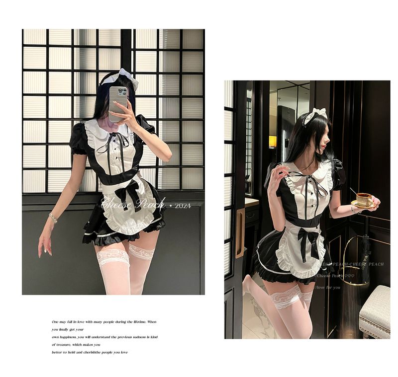 CheesePeach 【 Sei gehorsam 】 Pure Desire Cosplay-Uniform, süßes Nachthemd-Dienstmädchen-Set_voghion.com