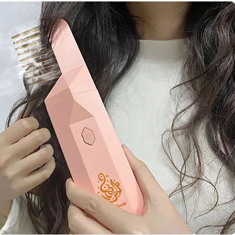 Spazzola per capelli elettrica Bruciatore di incenso per Bakhoor Ramadan Dukhoon Diffusore di aromi arabi per casa Ufficio Auto Ricaricabile Mini USB_voghion.com