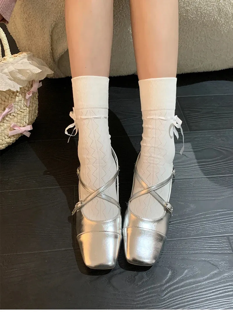 Sapatos femininos primavera outono, calçados da moda com fivela de cristal rasa, estilo de rua, para festa, Mary Jane, 240617_voghion.com