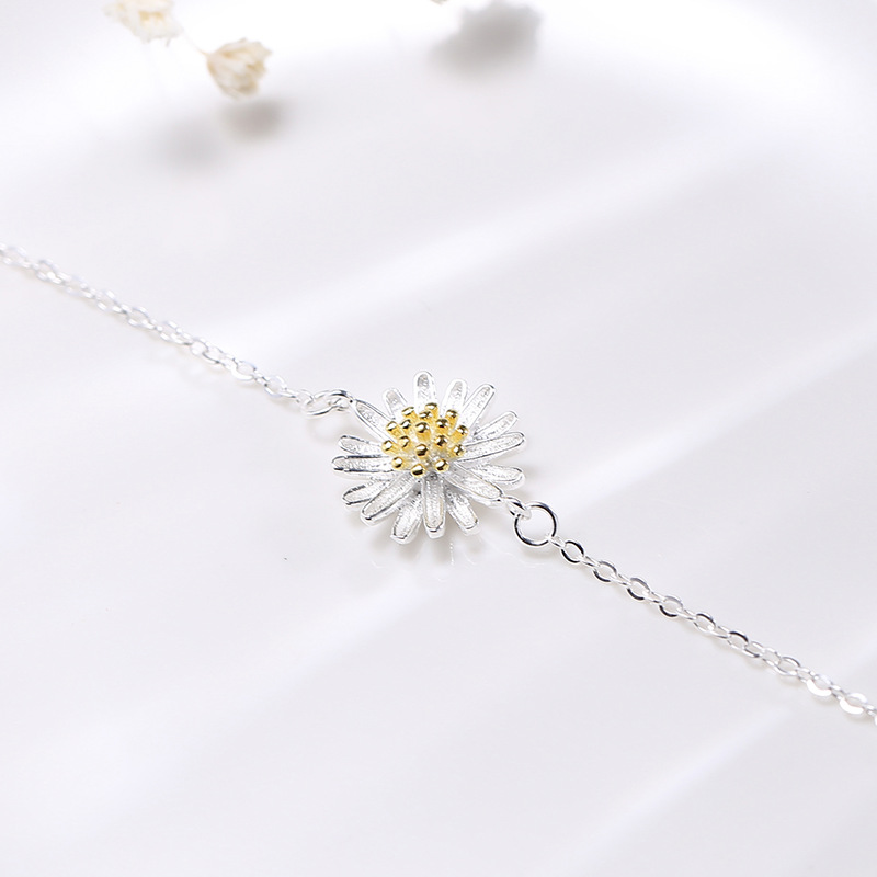 Wanying Jewelry Little Daisy Feet Catena S Argento Sterling Calzature alla moda coreana Semplice e fresco Regalo personalizzato_voghion.com