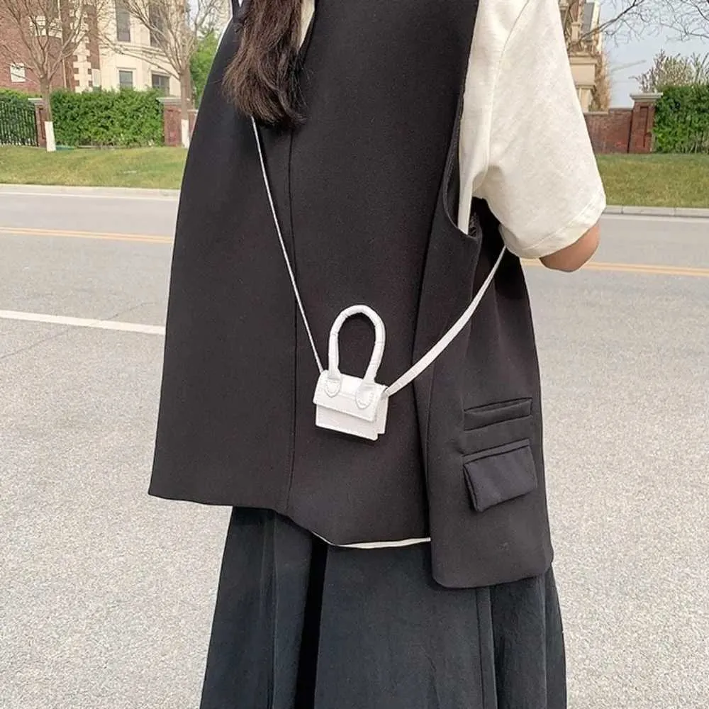 Mini Crossbody Bag For Women Solid Colour Stone Pattern Pu Leather_voghion.com