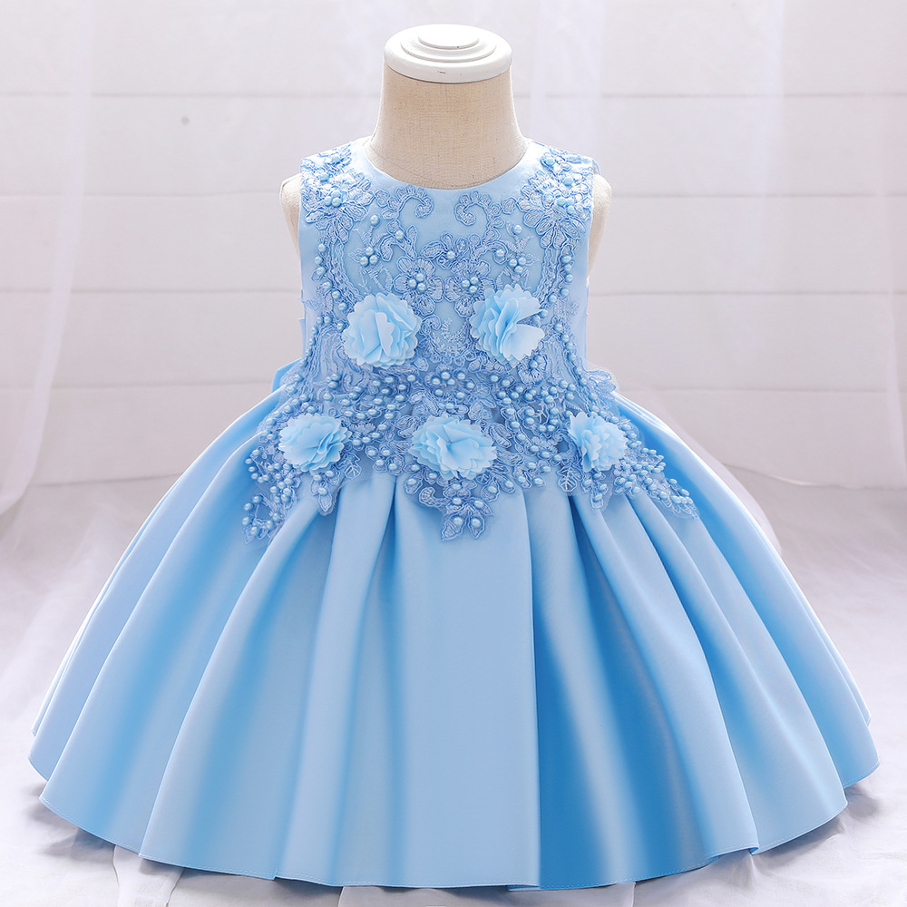 Robe de princesse à perles pour petites filles, costume de fête d'anniversaire, nouvelle collection_voghion.com