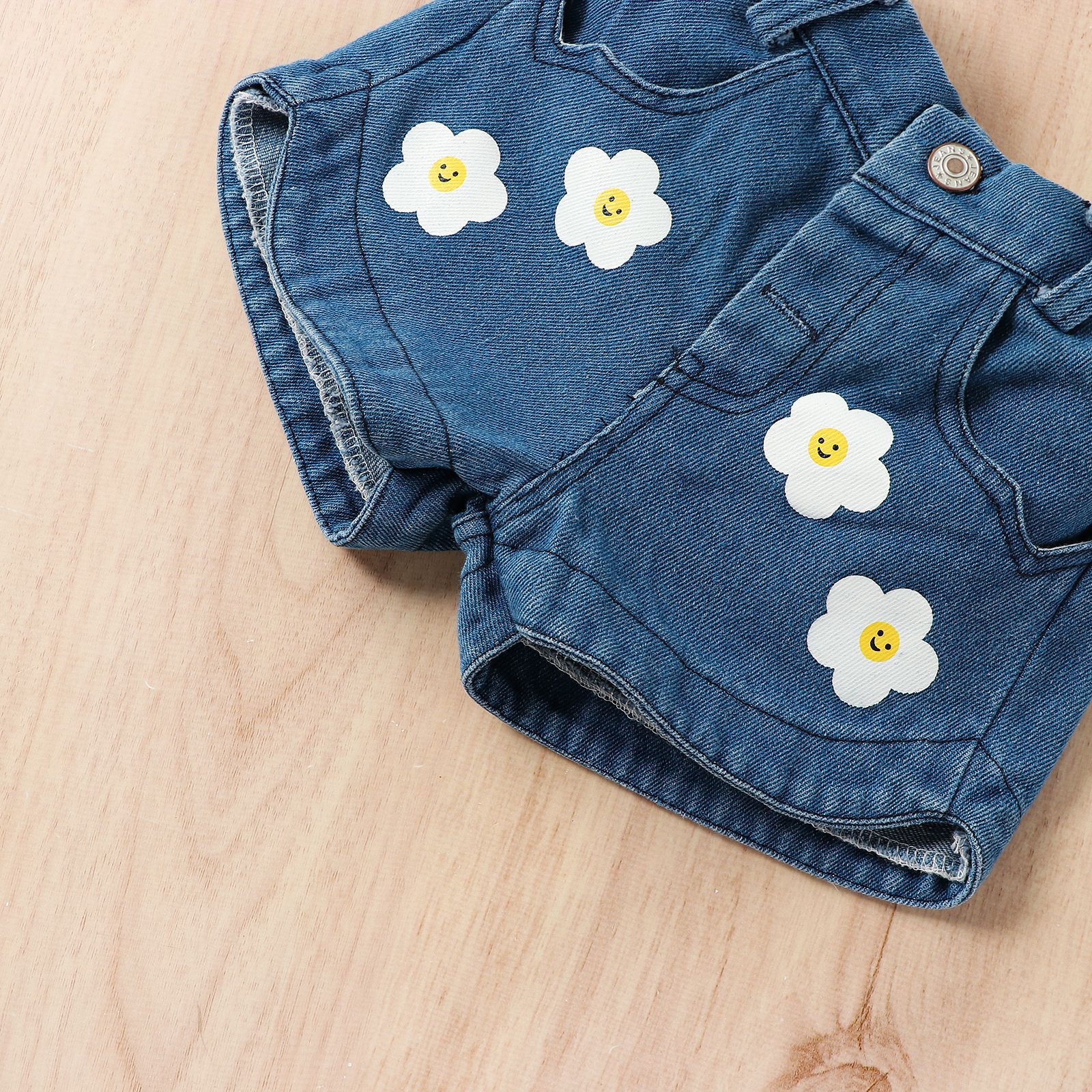Mutter & Kinder Europäischen und Amerikanischen kinder kleidung der neue sommer mädchen rohr top halter top + denim shorts set_voghion.com