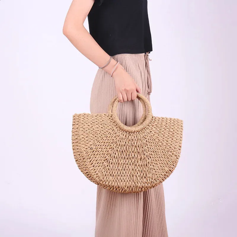 Ydlns Fashion MOON Straw Handbags Summer Beach Rattan Bag Handmade Vintage Woven Handbag For Women bolsa femme 240809_voghion.com