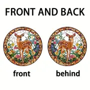 8" Sika Deer Suncatcher - 2D Acrylic Stained Decor. Perfect For Window/living Room/spiritual Spaces. Ideal Nature-themed Gift For Birthdays._voghion.com