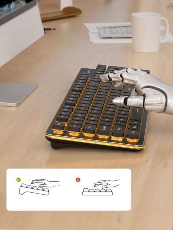 Wired Silent Keyboard High Value Mechanical Feel Backlight Tablet Laptop Typing Girl Office_voghion.com