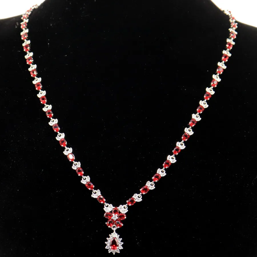Multi Colour Gemstone Chain Necklace With Purple Spinel Peridot_voghion.com