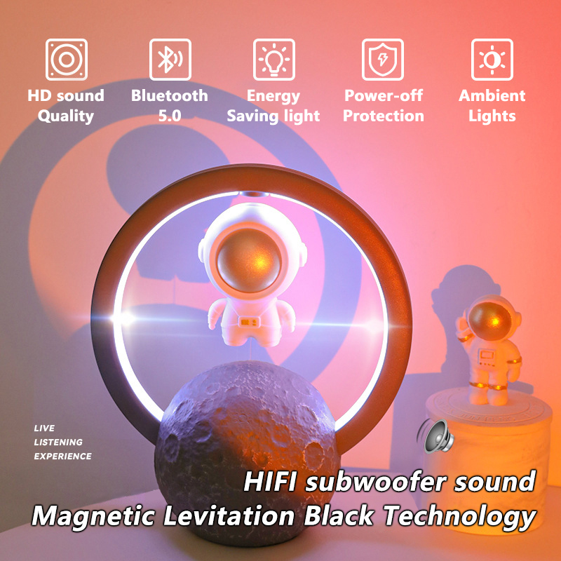 Αστροναύτης 3D Στερεοφωνικό Surround Φιγούρα RGB LED Νυχτερινή Λάμπα Μαγνητική Αιώρηση Ασύρματο Ηχείο Bluetooth Πλωτή Υποστήριξη Κάρτας TF_voghion.com
