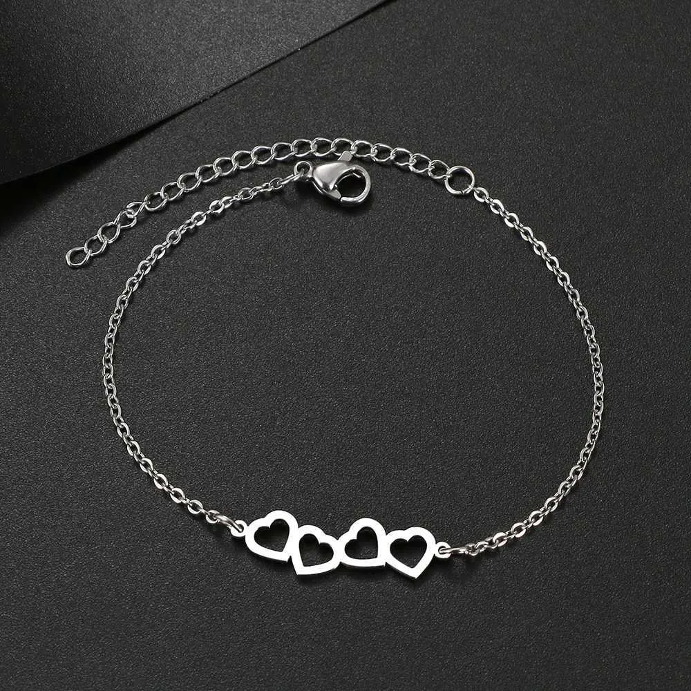 Pulsera de cadena con charm en acero inoxidable corazón mujer_voghion.com
