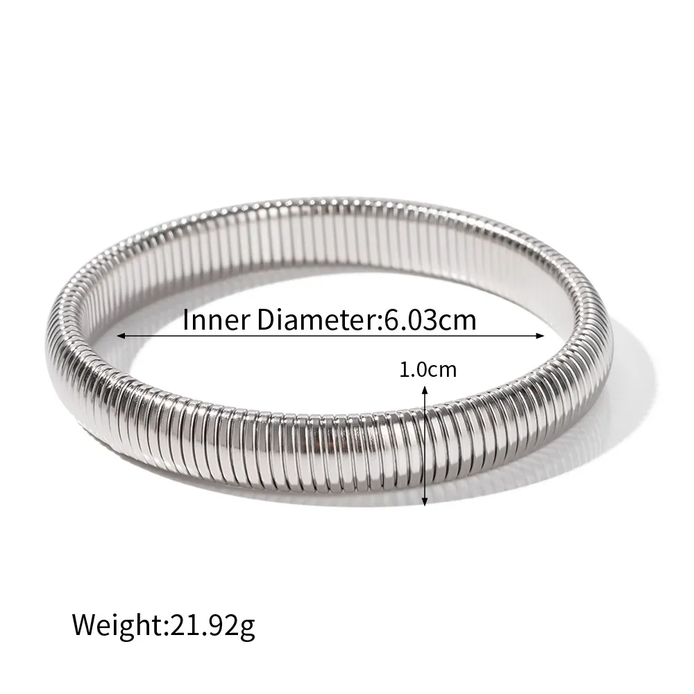 Titanium Steel Gold Coiled Bracelet For Women Personalized Design_voghion.com