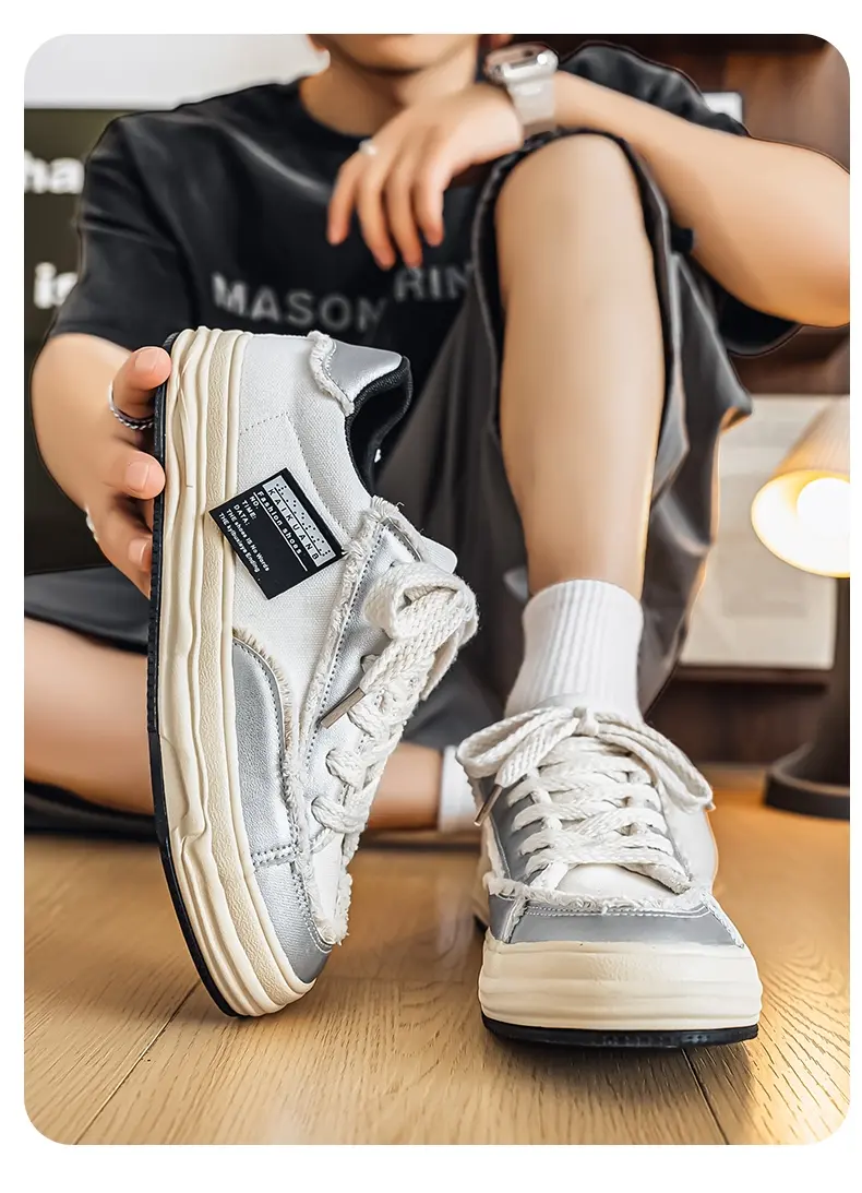 Męskie buty płócienne VASIBAEN, nowy styl na lato 2026, uniwersalne koreańskie buty sportowe na grubej podeszwie, idealne dla studentów_voghion.com