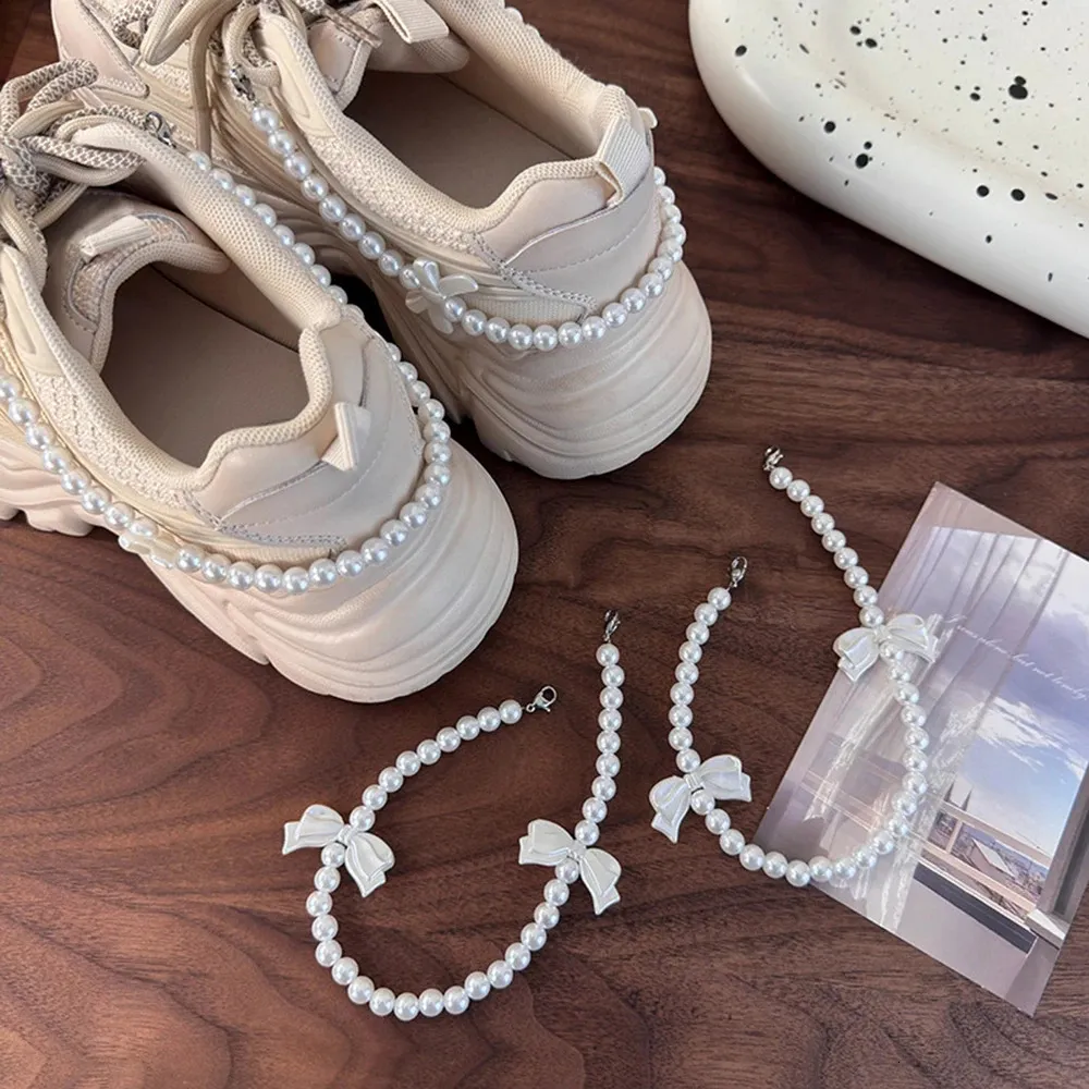 Sportdekoratioun Schleif Perl Perl Moud Dammestiefelen Schong ofnehmbar Schnalle Kette Accessoiren 241031_voghion.com