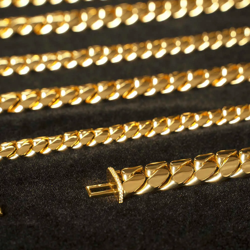 collana gioielli di design ciondolo maglia cubana collane all'ingrosso Choker personalizzato oro catena maglia cubana Miami moissanite_voghion.com