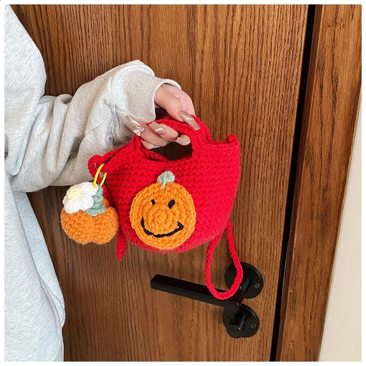 Semplice e carina borsa a tracolla casual versatile in maglia natalizia infantile 2024 tendenza moda di nicchia 240912_voghion.com