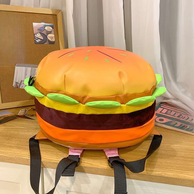 Campus Students Same Cheese Cute Large Capacity Burger Replacement Backpacks_voghion.com