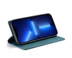 AutSpace Schutzhülle für 13 Pro Max, RFID-blockierend, Retro-Flip-Hülle aus hochwertigem Leder mit Kartenhalter, Brieftaschen-Schutzhülle – Cyanblau_voghion.com