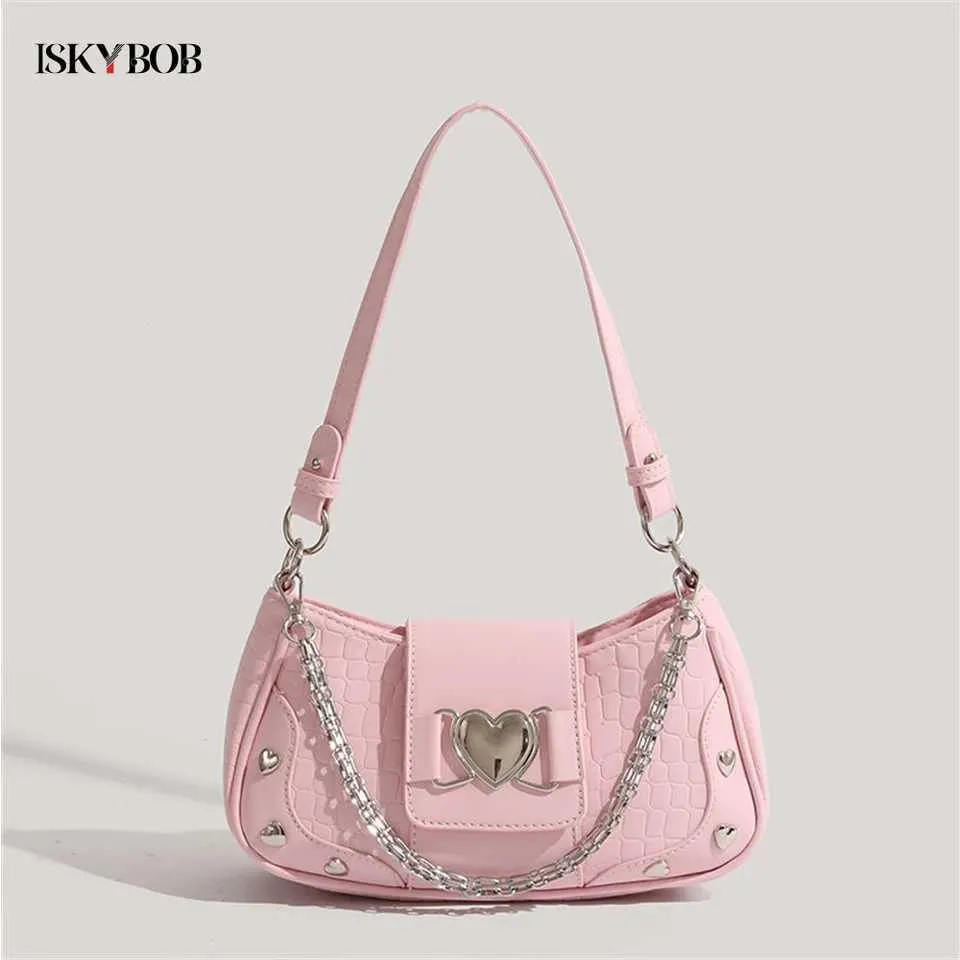 Neue Trend Schulter Damen Y2K Arm Design PU Boden Einfarbig Messenger Bag Geldbörse Streu Handtasche Y241116_voghion.com