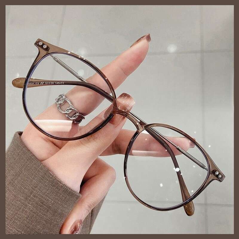 Montature per occhiali da sole piatti da uomo e da donna, anti-blu, marroni_voghion.com