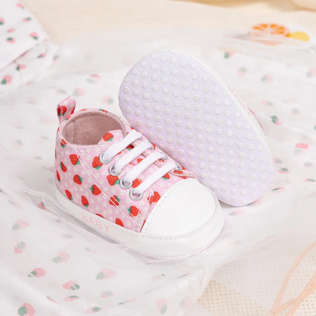 Heißer Verkauf Infant Erdbeere Mädchen Baby Casual Kidsnest High Top Rutschfeste Unterseite Weiche Sohle Kleinkind Krippe Schuhe_voghion.com