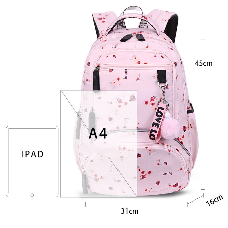 Kids Waterproof For Girls School Bags Children Backpacks Schoolbag Cute Ballon Printing Laptop Backpack_voghion.com