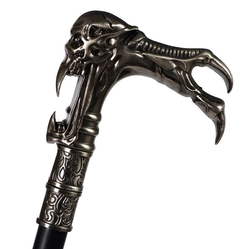 Spøgelseskraniehoved Modepind Dekorativ Vampyr Cosplay Vintage Fest Moderigtig Spadserende Stok Halloween Stav 93cm_voghion.com