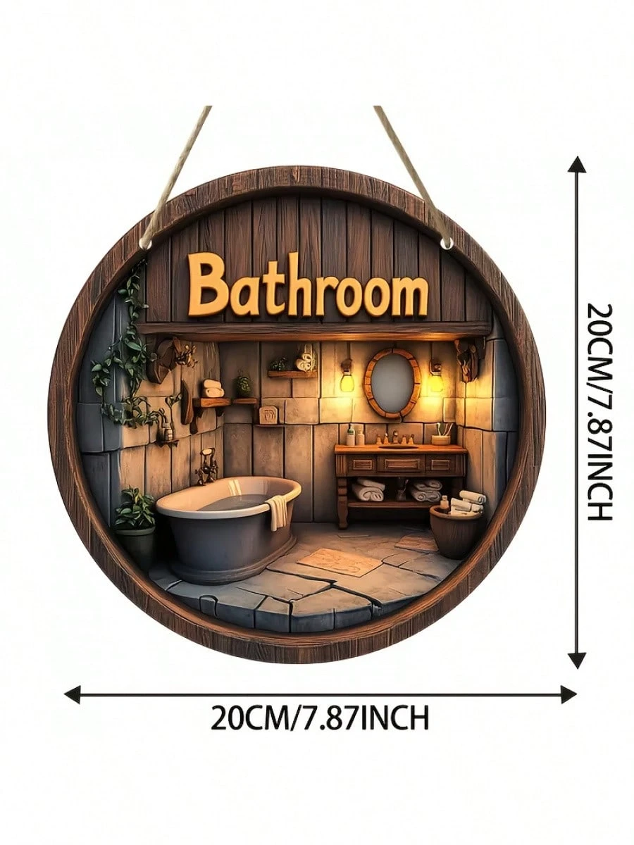 Rustikale Holz Badezimmer Wanddekoration,Heimdekoration, Stromloses Badezimmer Wandkunst| Dekorative Wandbehänge, Badezimmer Dekoration_voghion.com