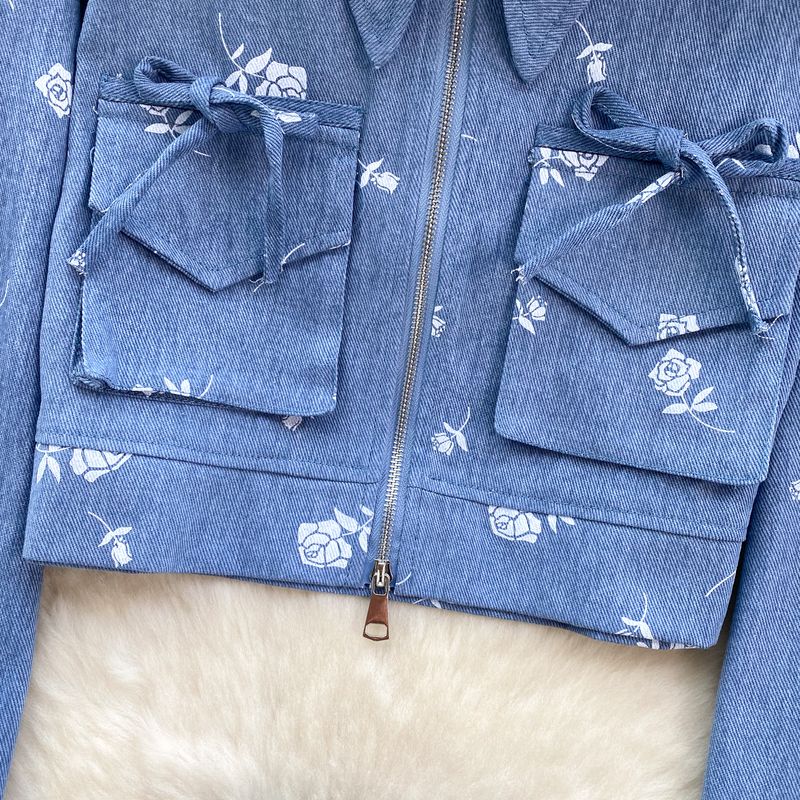 Cardigan court imprimé pour femmes, jupe polyvalente, ensemble deux pièces à la mode_voghion.com