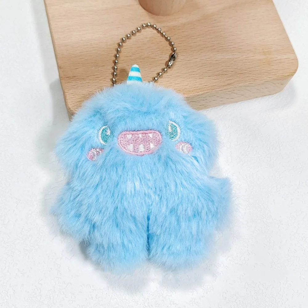 1Pcs Cute Cartoon Fuzzy Plush Phone Key Beaded Keychain For Anti-Lost Chain Hanging Jewelry Bag Accessories_voghion.com