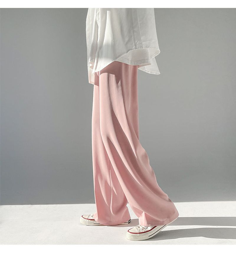 2024 neue Eis Seide Männer Jogger Sweatpan Y2k Streetwear Sportwear Jogging Gym Hose Männlichen Baggy Breites Bein_voghion.com