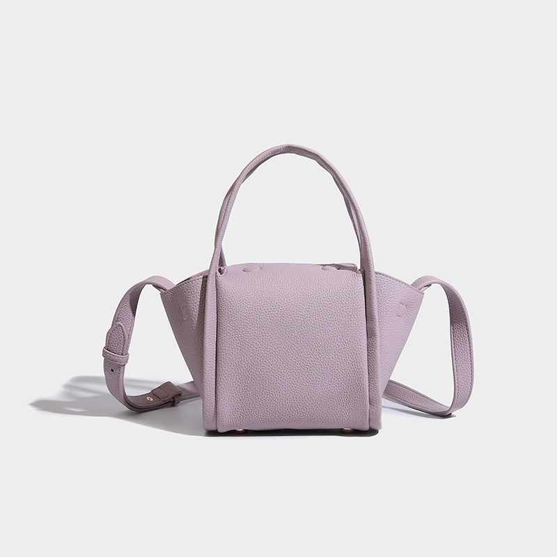 2024 Summer New High end Texture Soft Leather Vegetable Basket Unique Handheld Bucket Bag, Single Shoulder Crossbody Bag_voghion.com