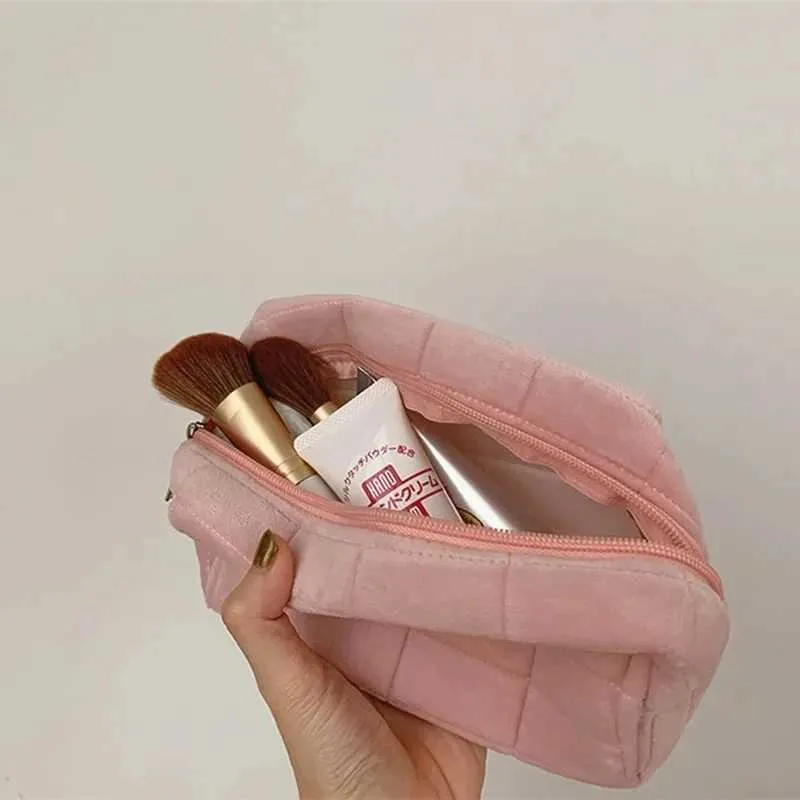 Kosmetiktasche aus massivem Fell, große Damen-Organizer mit Reißverschluss, Handtasche, Schreibwaren, Bleistiftbox, Reise-Make-up-Stanze_voghion.com
