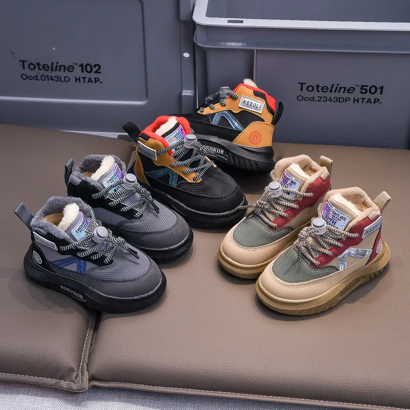 Šilti 1-8 metų vaikų sniego batai „Littlesprouts“ berniukams ir mergaitėms, sportiniai medvilniniai vaikiški batai, dydžiai 21-30_voghion.com