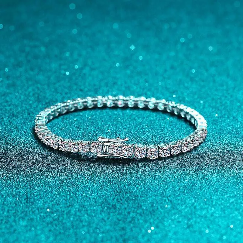 Brățară tenis cu moissanit cultivat în laborator, model Iced Out, testată cu diamante VVS, pentru femei, din argint sterlin_voghion.com