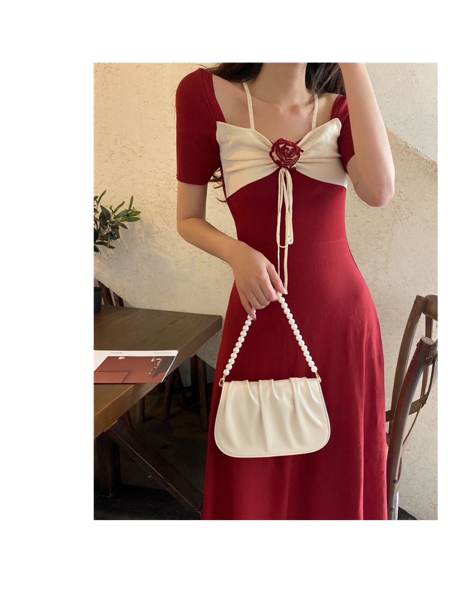 Bag cloud ins niche crossbody small chain versatile pearl handheld women's 2024 new white underarm bag_voghion.com