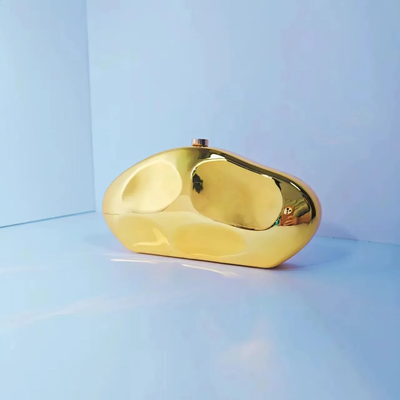 2024 Acryl-Clutch in Muschelform für Damen, Abendparty, süße, glänzende Metallgeldbörse, Gold, Silber, blaue Eierhandtasche 240819_voghion.com