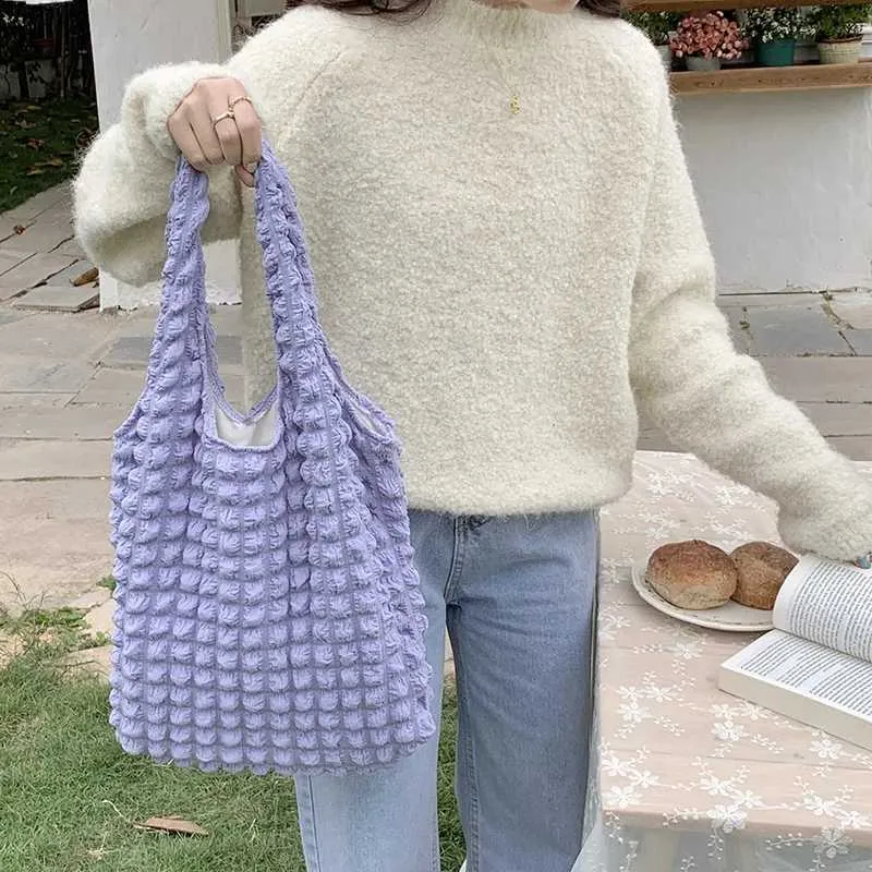 Ydlns Été Plissé Nuage Femelle Bonbon Couleur Grande Capacité Sac À Bandoulière Sacs À Main Shopping Filles Pochette Fourre-Tout_voghion.com