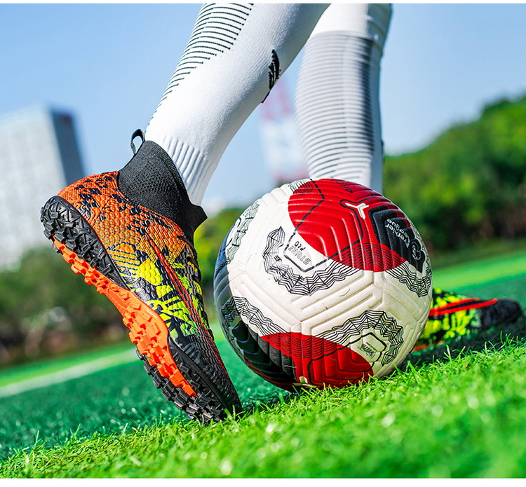 Cleats Men Soccer Shoes Football Boots Grass Training Match Sneakers Ultralight Non-Slip Long Spikes Unisex_voghion.com