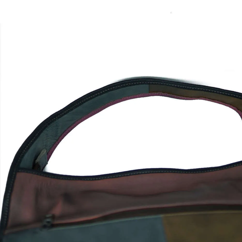 MS Retro Style Genuine Leather Handbag Donna Vacchetta Patchwork Fatto a Mano Spazzola Grande Capacità Hobos Borsa a Tracolla Capiente_voghion.com