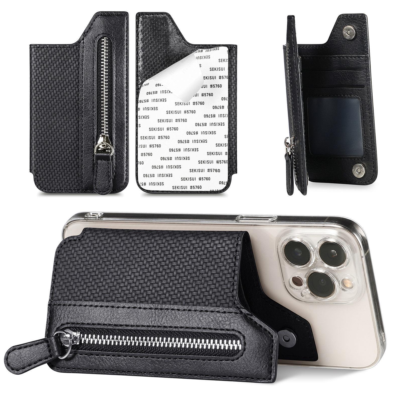 Mobile Phone Card Bag, Card Sleeve, Left And Right Flap, Multi-insert Card Holder, Mobile Phone Bag, Creative Personality, Back Sticker Card Bag_voghion.com