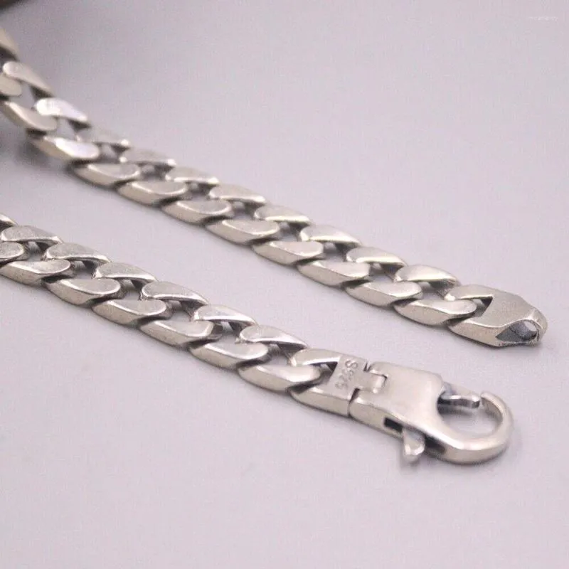 Chains Solid Sterling Sier 7mm Curb Link Chain Men's Necklace 22inch L_voghion.com