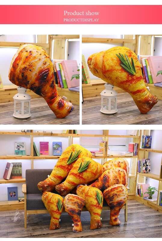 Simulation de cuisse de poulet 3D, jouet célèbre sur Internet, mignon et créatif, surdimensionné, personnalisé, nourriture, fille, oreiller drôle_voghion.com